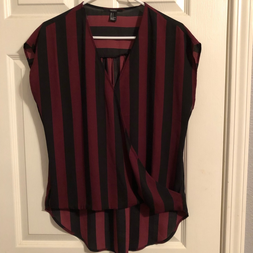 F21 Striped Blouse